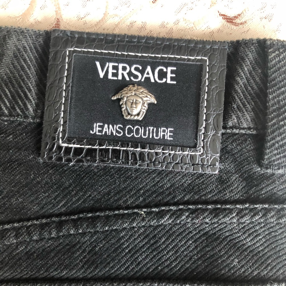 Black vintage Versace corduroy pants